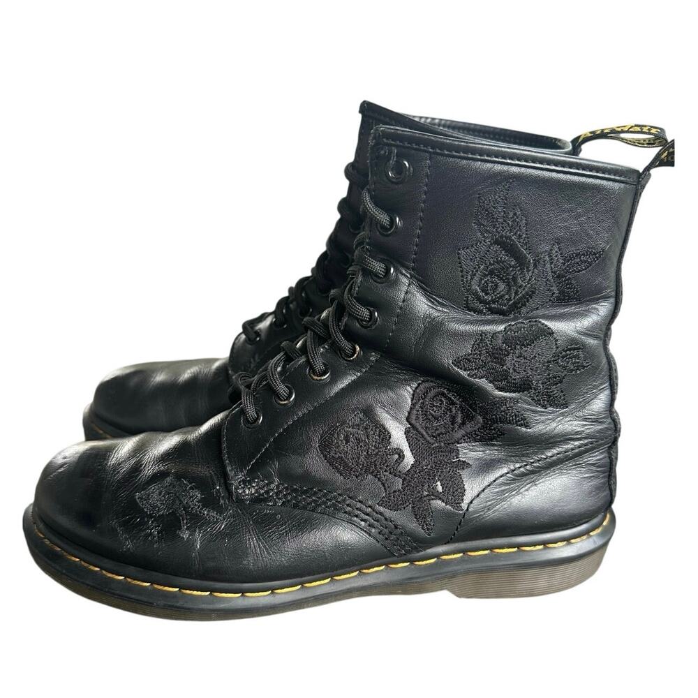 Dr. Martens 1460 Vonda Mono Floral Leather Boots Black Women’s 10 EU 42 - Picture 5 of 10